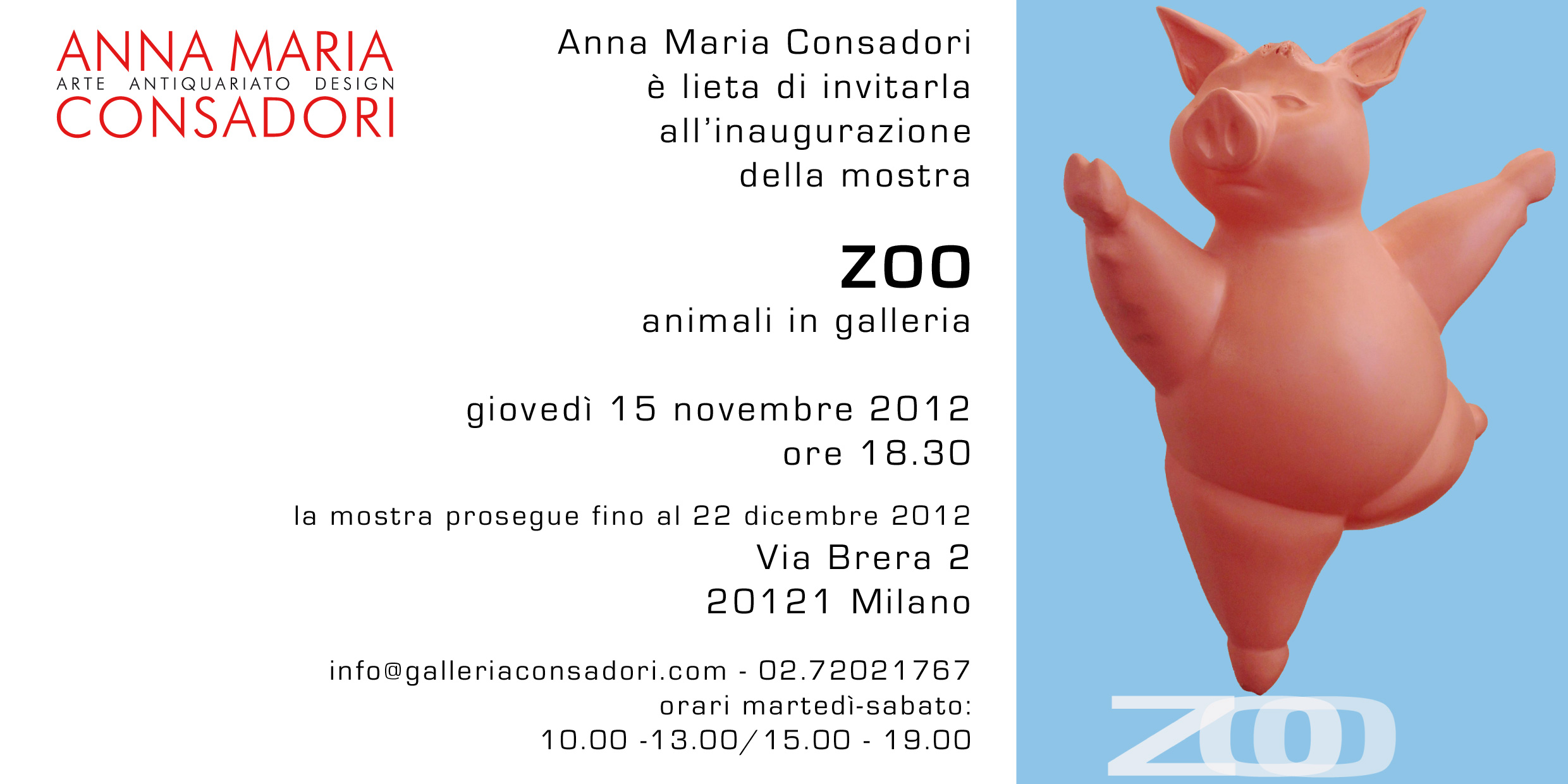 Zoo - Animali in galleria | Galleria Consadori 2012