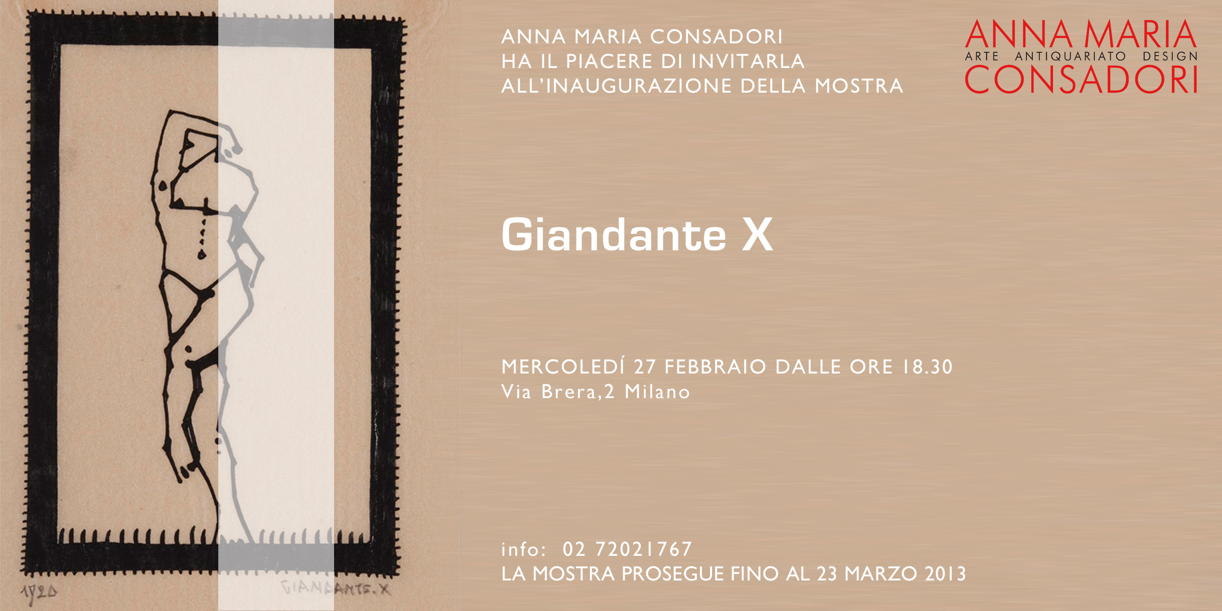 Giandante X alla Galleria Consadori, Febbraio 2013