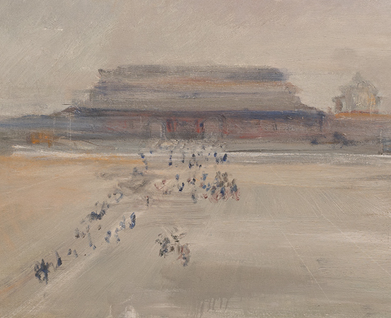 Tomaso Buzzi, Tienanmen Square- Memories of China, '70s, cm 100x70, oil on canvas